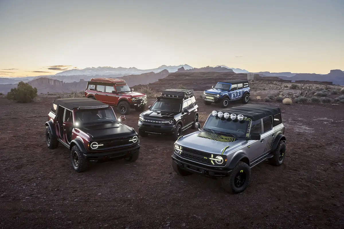 2021 Ford Bronco Moab showrooms sema accessories rtr