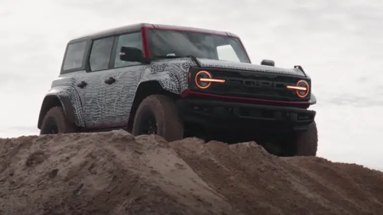 2022 Ford Bronco Raptor Yellow DRL Teaser Photo Video
